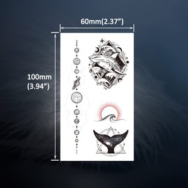 VIWIEU 15 Pcs Small Real Animal Tattoo Stickers for Women Men Cool Fake Body Arm Decoration Gift Christmas & Holiday - Bird, Dragon, Lion, Tiger, Wolf, Snake, Owl, Eagle, Goldfish, Shark, Deer Style