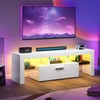 Clikuutory Modern Lighting 51 inch TV Stand with Large Storage