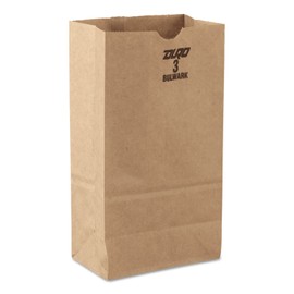General GX3500 #3 Paper Grocery, 52lb Kraft, Extra-Heavy-Duty 4 3/4x2 15/16 x8 9/16, (Case of 500 Bags)