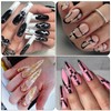 IDDFEVE 8 Sheets Gothic Nail Art Stickers - Gold Silver