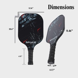 SavvyLot USAPA Approved Pickleball Paddles Set of 2: Fiberglass Pickleball Set with 2 Lightweight Paddles, 4 Balls, 1 Backpack Bag, 2 Athletic Tape (Carbon-Fiber)