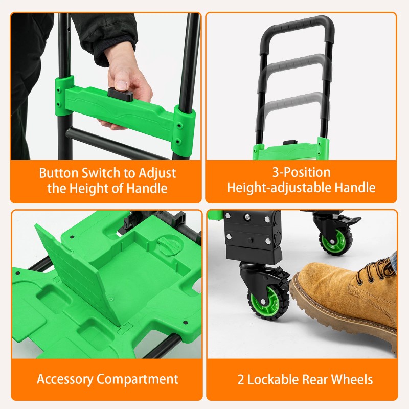 LoJok TECSPACE 2 in 1 Folding Hand Truck, 400 LBS