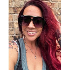 DAX Eyewear - Astrid Oversized Aviator Sunglasses - Hair Friendly Metal Frame Aviators for Women and Men - UV400 Protection with TAC Polarized Lenses - 5 Color Options - Color: Gradient Cheetah