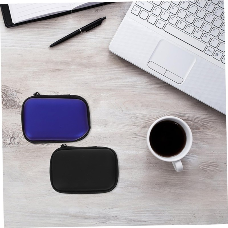 2 Pcs Portable Storage Box Small Headphone Bag Earphone Carrying
