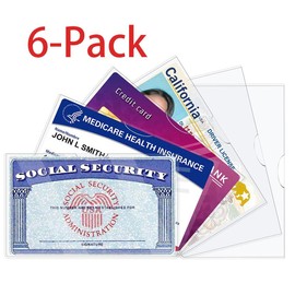 10 Pack Social Security Card Protector Sleeves, New Medicare Card Protector Sleeve, Credit Card Holder. 31 Mil Soft Clear Card Sleeves for Waterproof Social Security Card and Credit Card Protection.:_10