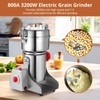 Grain Mill Grinder 800g, Electric Stainless Steel High-Speed Spice Herb