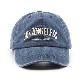 Los Angeless Hat Distressed Vintage Embroidered Basebal Cap for Men and Women (Khaki)