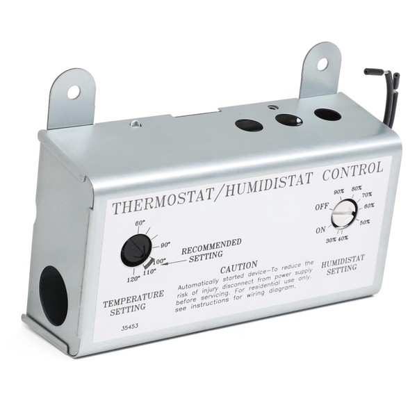Criditpid Attic Fan Adjustable Thermostat & Humidistat Controller Box for