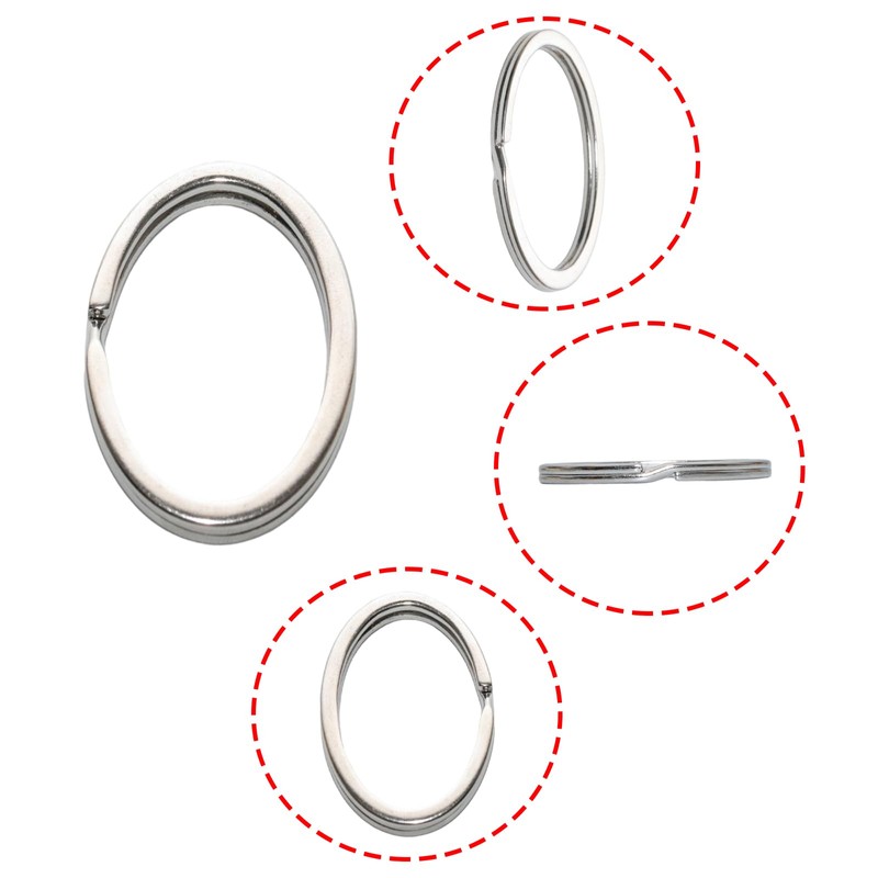 Pocoxll 15Pcs Silver Metal Key Rings, Creative Flat Split Key