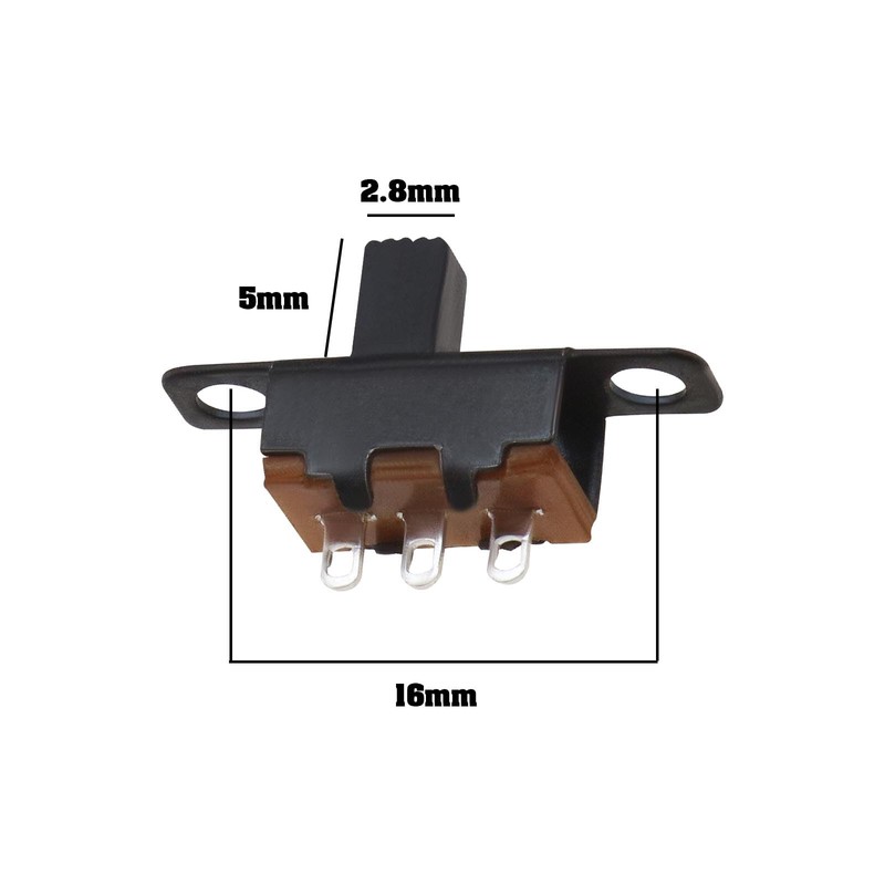 50pcs Mini Slide Switch Panel 3 Pin 2 Position 0.5A
