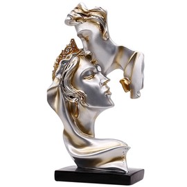 Kiss Statues,Resin Statue Ornaments, Abstract Style Sculptures, Valentine's Day, Living Room Dining Desk Decorations,Bookshelf Decorative Objects,Modern Home Decor(Gold)