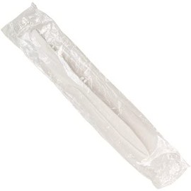 Individuanlly Wrapped Heavy Weight Plastic Fork (Black, 100) (KNIFE, 100, WHITE)