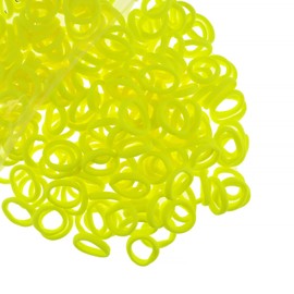 200 Pcs Solid Color Cotton Hair Ties Toddler Girls' Elastics Hair Ties Seamless Ponytail Holder Hair Accessories (neon yellow)
