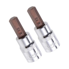 TA-VIGOR 2Pcs Hex Bit Socket, 3/8" Drive x H8 (8mm) Allen Key Socket, Premium S2 Steel Bits, Hex Bit with 48mm Length for Ratchet Wrench, Torque Wrench, Slide Bar, Impact Power Drills
