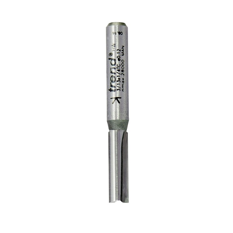 Trend Professional Straight Two Flute Router Cutter Bit, 1/4 Inch