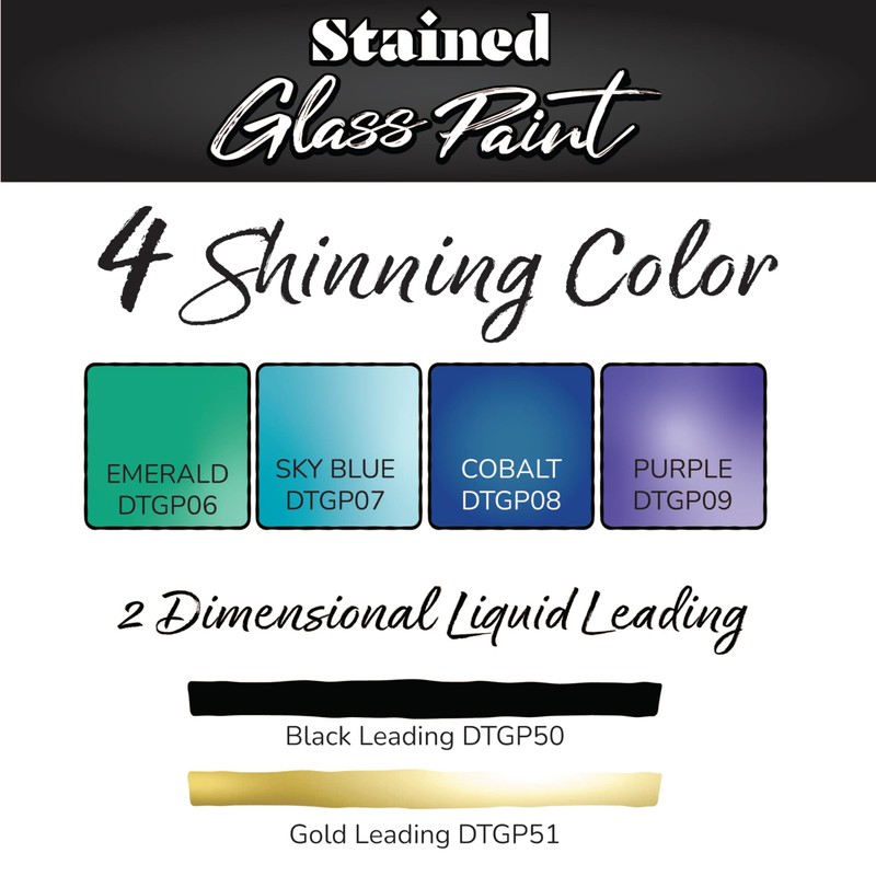 DecoArt Stained Glass Paint Set 6 pack - Cool