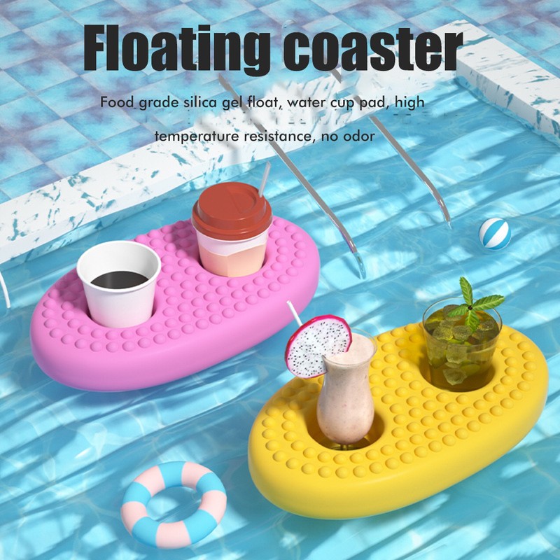 Floating Drink Holder Silicone Pool Drink Floats Cup Coasters Summer