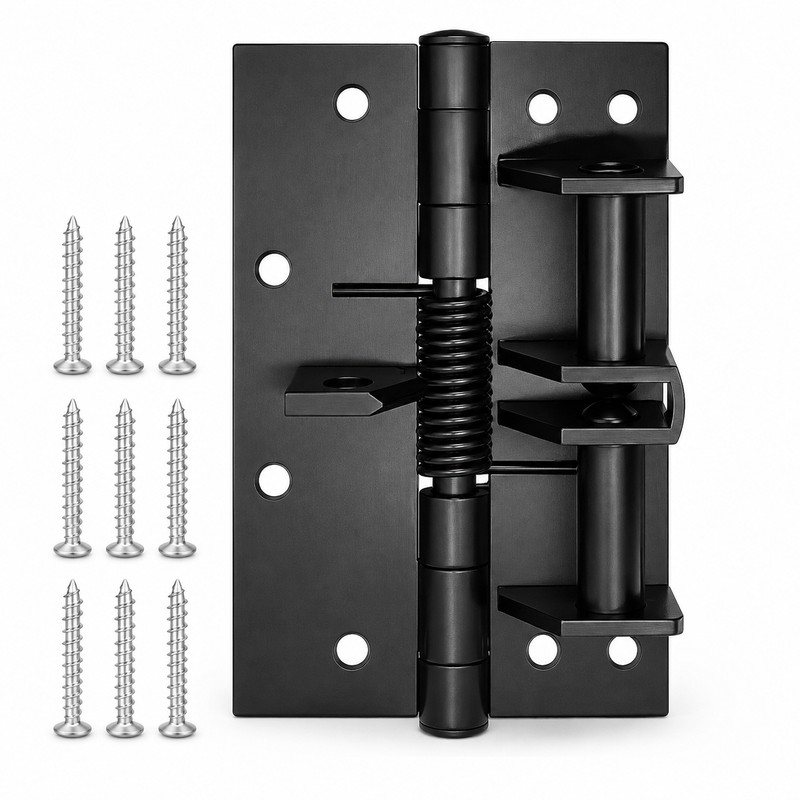 2-Pack 3-in-1 Stainless Steel Self-Closing Spring Door Hinges with 90°