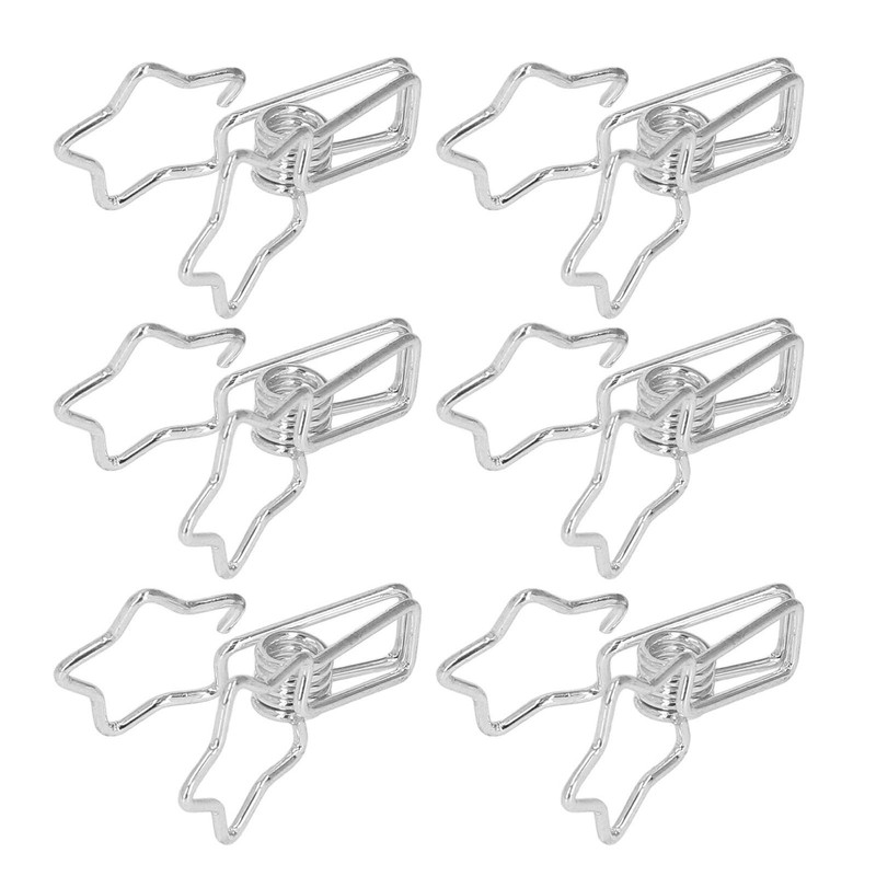 100Pcs Star Binder Clips Hollow Out Cartoon Style Strong Clamping