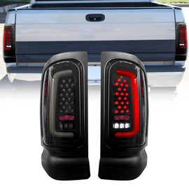 Shocklight LED Tail Lights Compatible With 1994-2001 Ram 1500 2500 3500 Rear Lights Assembly with Smoke Lens 1 Pair of Tail Lamps Driver and Passenger Side