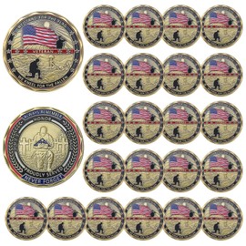 AtSKnSK 24 PCS US Military Challenge Coin Veteran Coin - Stand for The Flag, Kneel for The Fallen