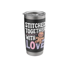 Adorable Voodoo Doll Art Cute And Spooky Heart Stitched Stainless Steel Insulated Tumbler