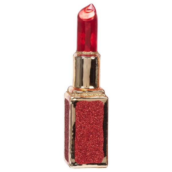 RAZ Imports Lipstick Rosy Red 4.5 x 1.75 Glass Holiday
