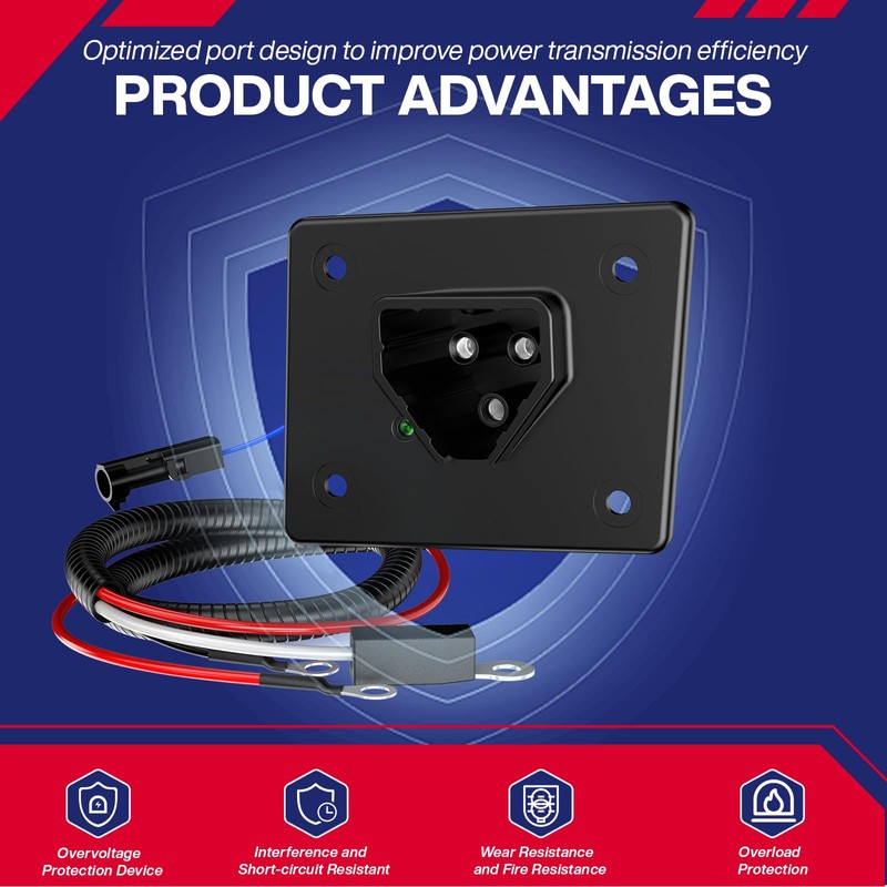 SUPGCPER EZGO Charger Receptacle, Golf Cart 48V Charger Port for