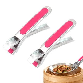 Pinzas para platos calientes, 2 unidades, agarrador de sartenes de aire, recuperador de platos calientes de acero inoxidable, clip antiquemaduras, pin