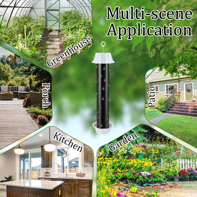 Qualirey Fly Traps for Indoor Outdoor Hanging Fruit Fly Stick
