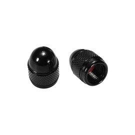 Marcraft Black Metal Bullet Tyre Wheel Alloy Valve Caps Dust Caps (5 Pack) Universal for Cars, SUVs, Bicycles, Motorcycles, Trucks | Rubber Airtight Seal | Aluminium Alloy | Screw-On