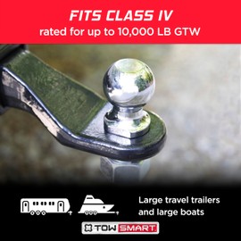 Class IV Chrome Trailer Hitch Ball, 10,000 lb., 2 in. Ball Diameter, 1-1/4 in. x 2-1/2 in. Shank