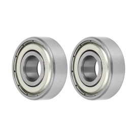A ABSOPRO 6201z Deep Groove Ball Bearing P6 12 x 32 x 10 mm Lubricated Bearings Metal Seal Silver Tone Scooter Skateboard Wheel Item Replacement