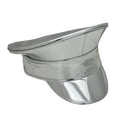 Funk Plus Captain Hat Police Hat Alternative Rave Punk Goth Hat Cosplay Head Gear (SILVER)