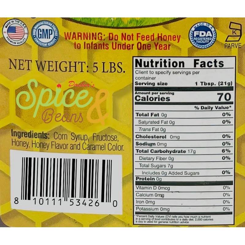 Sweet Blended Honey By Dasher's Spice & Beans | With