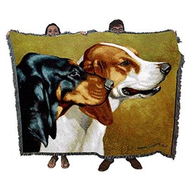 Coonhound - Bob Christie - Cotton Woven Blanket Throw - Made in The USA (72x54)
