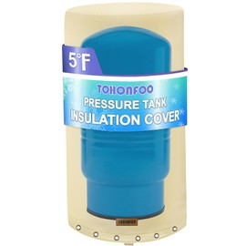 Round Well Pressure Tank Cover (5°F) - Insulated Well Pump Cover - Water Well Tank Covers - Thickened 3 Layers Water Well Tank Covers Insulated for Winter Freeze Proof, 24"Dia x 44"H, Beige