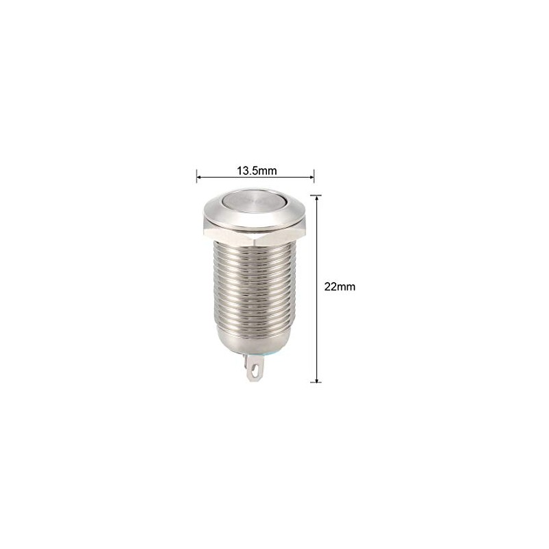 uxcell Momentary Metal Push Button Switch 10mm Mounting Dia 1NO