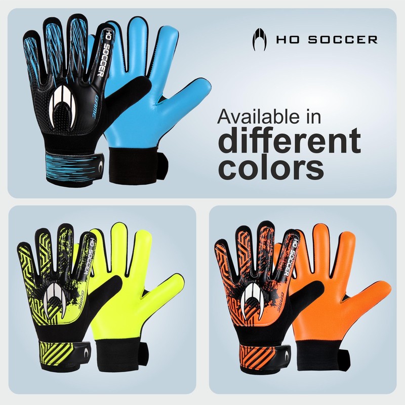 HO Soccer Game Blue Unisex Kids Goalkeeper Gloves, Black/Blue, Size