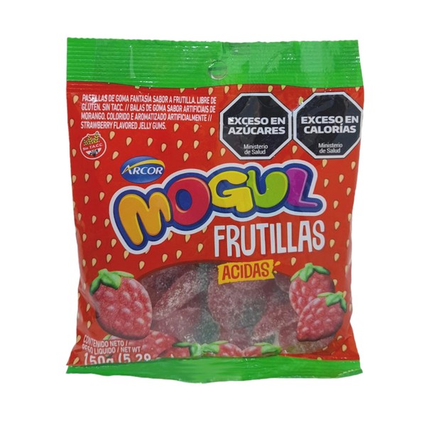 Mogul Sour Strawberry Gummies - Authentic Fruit Flavor Gomitas Frutillas Ácidas, 150 g / 5.29 oz