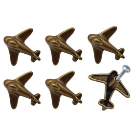 brandname Airplane Retro Pull Knob,JfwuHap 6 Pcs Handle with Screw Hardware Furniture Decoration Cupboard Wardrobes Drawer Dresser Closet Cabinet Kitchen Zinc Alloy