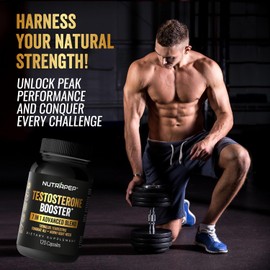 Testosterone Booster Supplement for Men - Muscle Building Gym Workout Sports Nutrition & Libido Enhancing, 120 Capsules