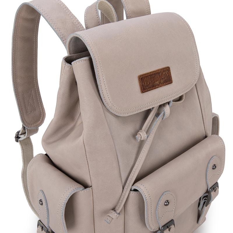 Wrangler Genuine Leather Backpack - Color: Beige