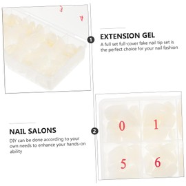 LALAFINA 500pcs Nail Art Manicure Fake Nail Tips False Nail Detachable Fake Nail Tips DIY Fake Nail Detachable Nail Patches Fake Nails Women Fake Nail Plastic Short White Nail Stickers