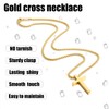 Fiusem Gold Plated Cross Necklace for Men, 14k Gold Plated