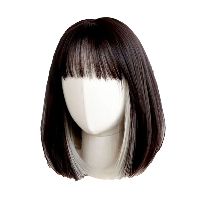 Women Wig Hair Soft Realistic Adjustable Short Straight Female Wig