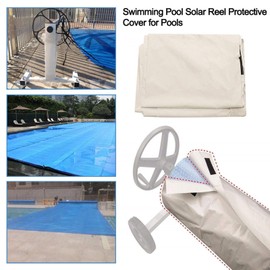 MANGGUO Solar Blanket Cover Sun Shade Waterproof Use of Pool Roller Can Extend the Life of Cover.(Beige, 490x96cm)