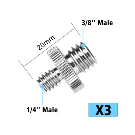 Noosverl Screws for Tripods 6 pcs Standard 1/4 inch Male to 3/8 Male adapter or 1/4 inch Male Threaded Screw Adapter for Camera Tripod Adapter Screw, Photo Shooting
