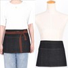 Denim Apron Waitress Waiter Waist Apron with 3 Pockets Adjustable