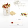 Minisland Red Rose Flower Cocktail Picks, 4.7 Inch Long Bamboo